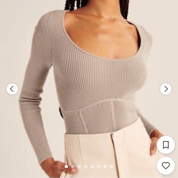Abercrombie & Fitch Sweaters - Abercrombie & Fitch Ribbed Knit Corset Style Sweater XS